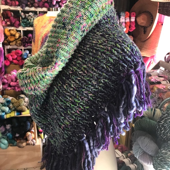 Boho Blue Poncho - Picture 7 of 10